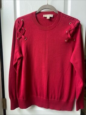 Michael Kors Red Knit Crewneck Sweater
